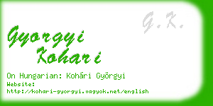 gyorgyi kohari business card